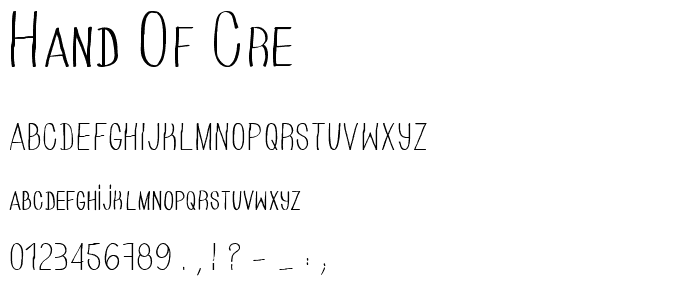 HAND OF CRE font